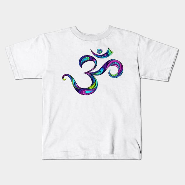 Patterned Symbol Om Kids T-Shirt by Blackmoon9